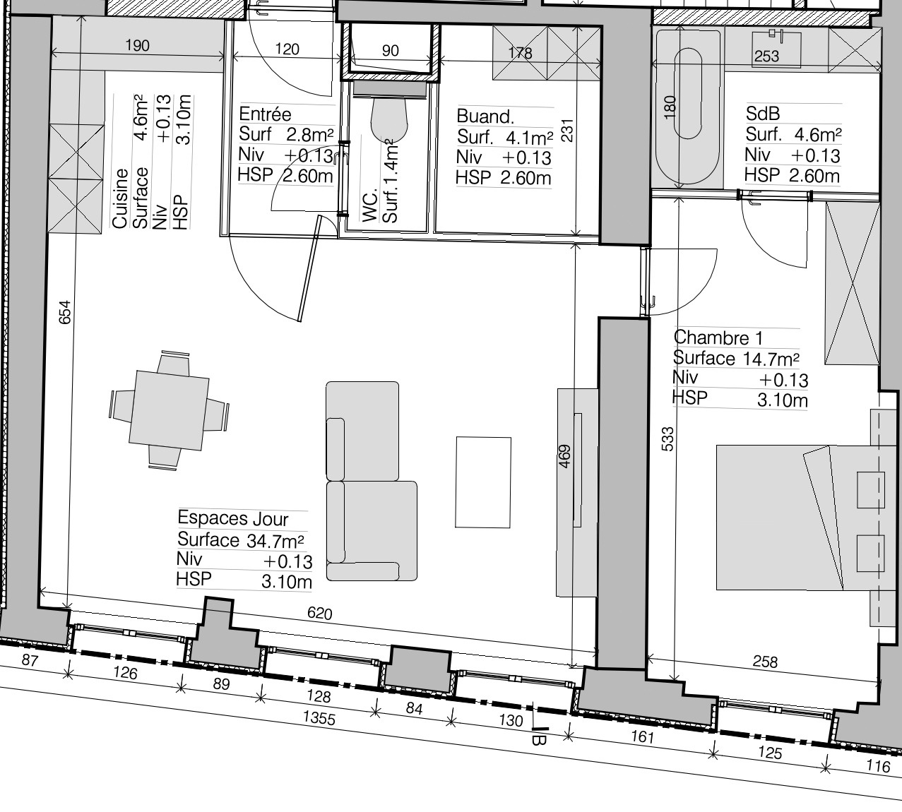 Plan de l'appartement